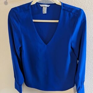 H&M blue blouse, size XS, size 0, business casual, like new
